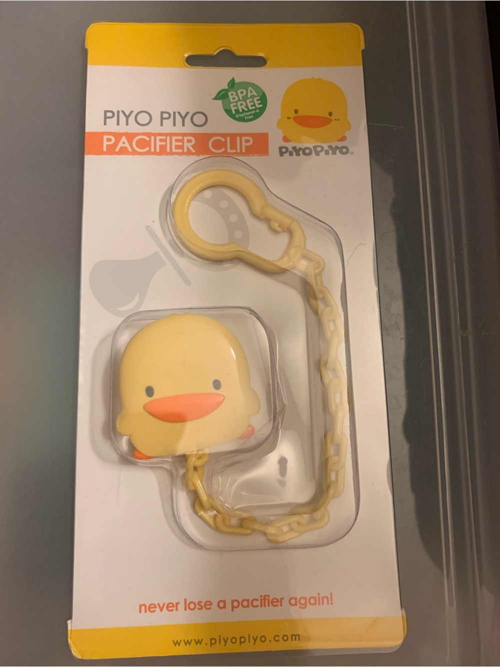 Piyo Piyo Duck Pacifier Clip